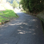 緑あふれる街道の下り坂(岩松町)