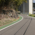 左の石垣の手前あたりが『日置の峠』との合流地点とみられる(岩松町)