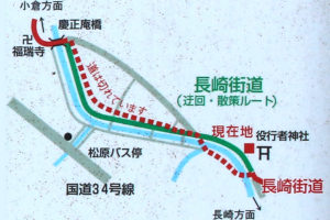 役行者神社(東町)の案内板の地図部分を切り抜き引用