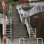 街道の階段。とても急な階段。(宿町)