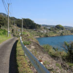 街道、左に国道、右に大村湾(東彼杵町里郷694)