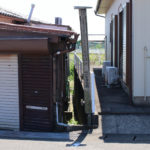 日本二十六聖人乗船場跡の碑。東町公民館の横に設置されている。(東彼杵町彼杵宿郷351-3)