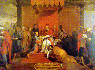 伊東マンショとグレゴリウス13世の謁見の場面