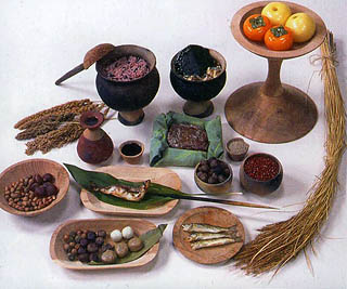 弥生時代の秋の食事、静岡市立登呂博物館