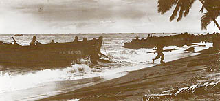 ガダルカナル島に上陸する米軍救護班
